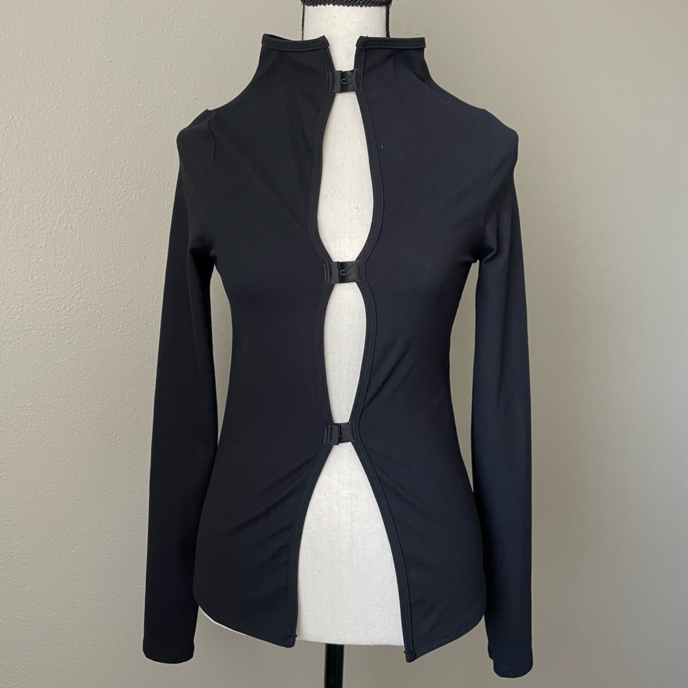 Joah Brown Black Cut-Out Bodysuit